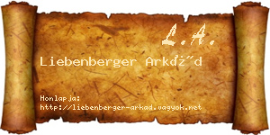 Liebenberger Arkád névjegykártya